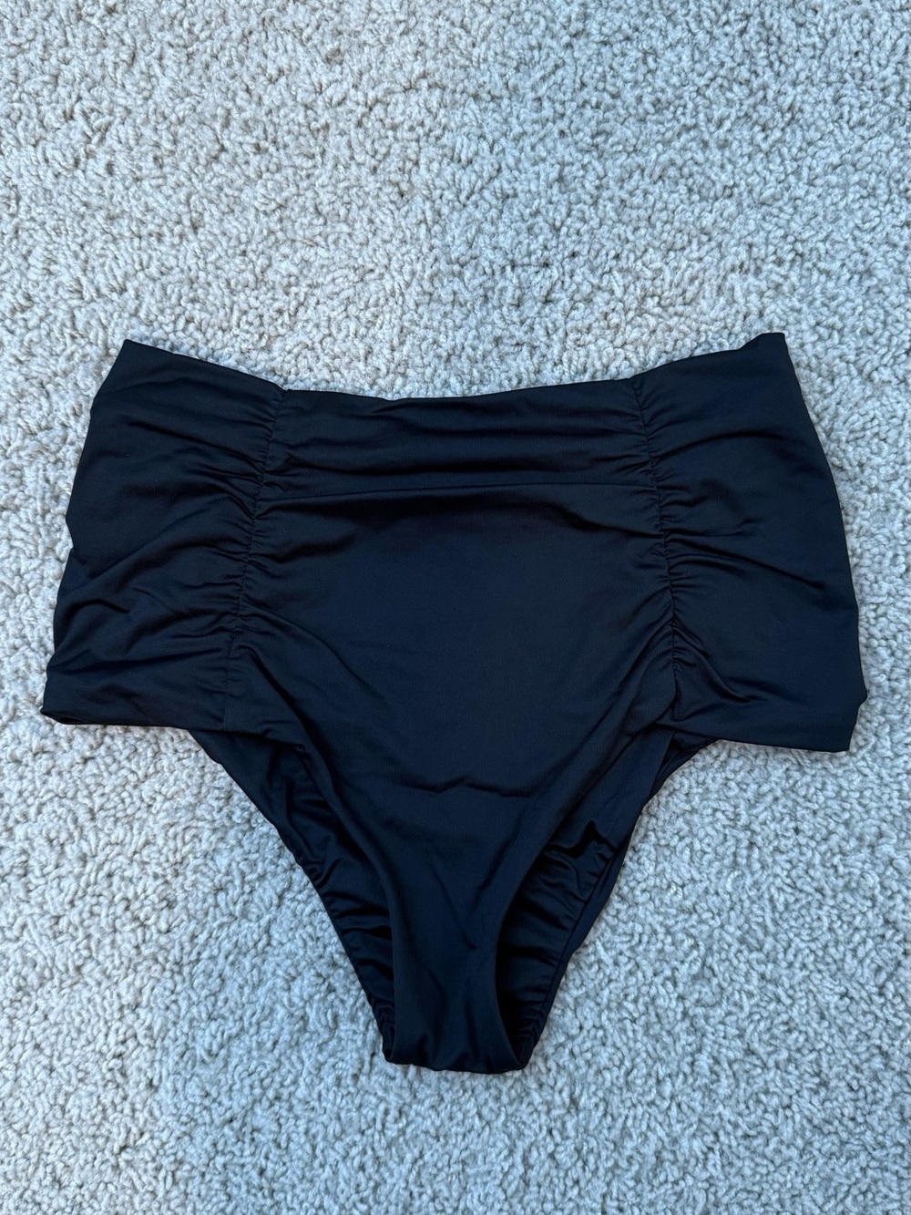 Vitamin A Black High-Waist Ruched Bikini Bottoms